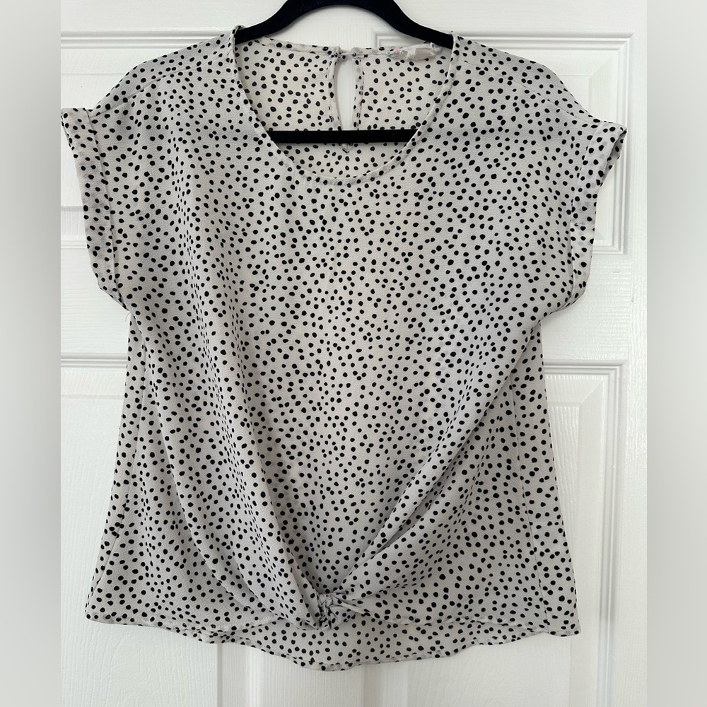Black and White Polka Dot Blouse